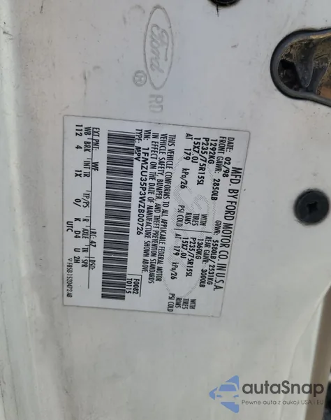 1998 Ford Explorer z USA, uszkodzony, nr VIN 1FMZU35P3WZB00726